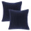 Phantoscope 22" x 22" Modern, Contemporary, Transitional Navy Blue Striped Polyester Throw Pillow , ( 2 Count) 5