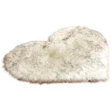 Love Imitation Wool Carpet 40x50cm, White with Gray Tips, Shaggy Sheepskin Rugs Non-Slip Mat for Bedroom, compatible with home textiles
