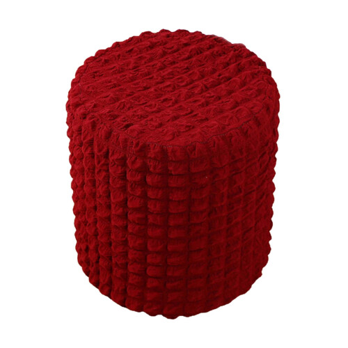 Ottoman Cover Round Stool Ottoman Protector Machine Washable for Dining Room Red 1