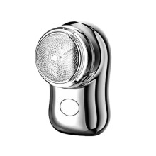 Portable Mini Electric Shaver Cordless Rechargeable Rotary Shaver Nice Gift For Dad Or Boyfriend (Electroplated)
