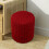 Ottoman Cover Round Stool Ottoman Protector Machine Washable for Dining Room Red 4