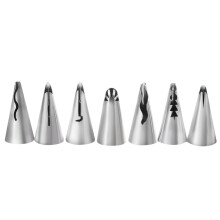 7Pcs Stainless Steel Piping Tips Set for Cake Glazing, compatible with DIY Cake Decorating, Fondant, Icing Nozzles