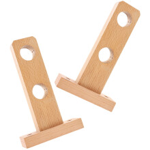 2 Pcs Curtain Rod Wooden Bracket Drapery Hooks Simple Punch Hole