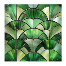 Yesbay Stained Glass Static Window Film Privacy Sun Blocking Glass Cling Waterproof PVC Home Office Bathroom Window Covering Film