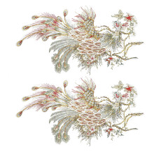 2Pcs Chinese Style Bird Animal Embroidery Patch DIY Embroidered Applique