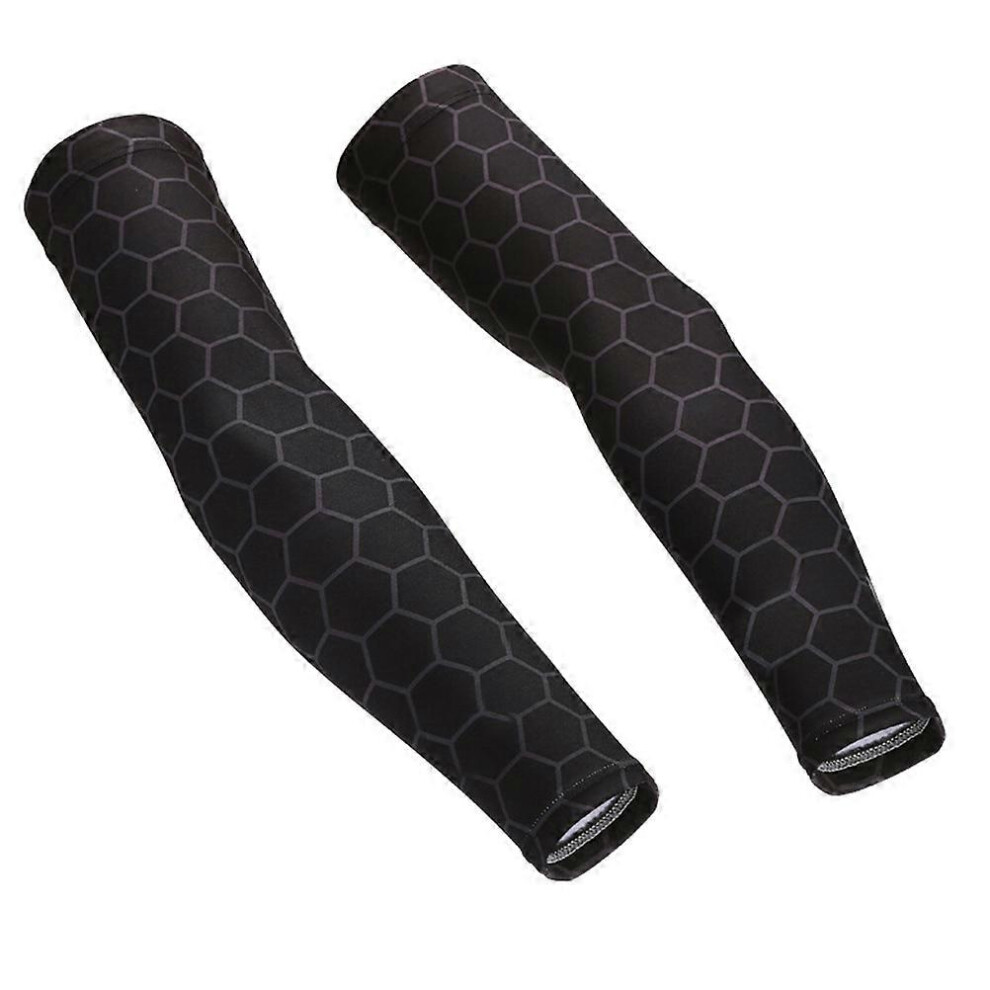 Cooling Arm Sleeves Sun Sleeves For Wearing 1Pair Black Unisex Cycling-image