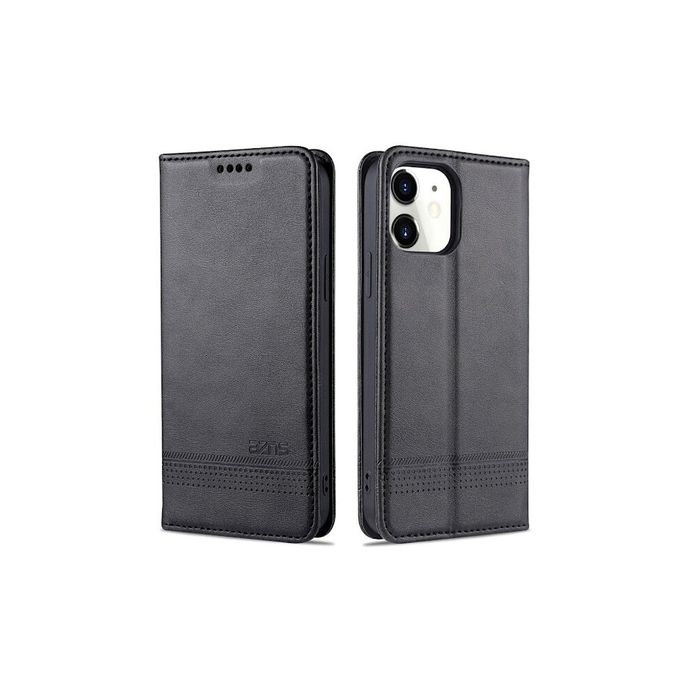 Compatible With Iphone 12 Mini - Practical Stylish Azns Wallet Case Black 9389440370982