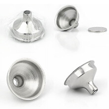 Portable 8mm Stainless Steel Funnel for All Hip Flasks Flask Filler Wine Pot (Silver)