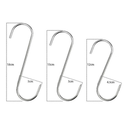 Meat hooks, 10 pcs Stainless Butcher hooks 12cm 2