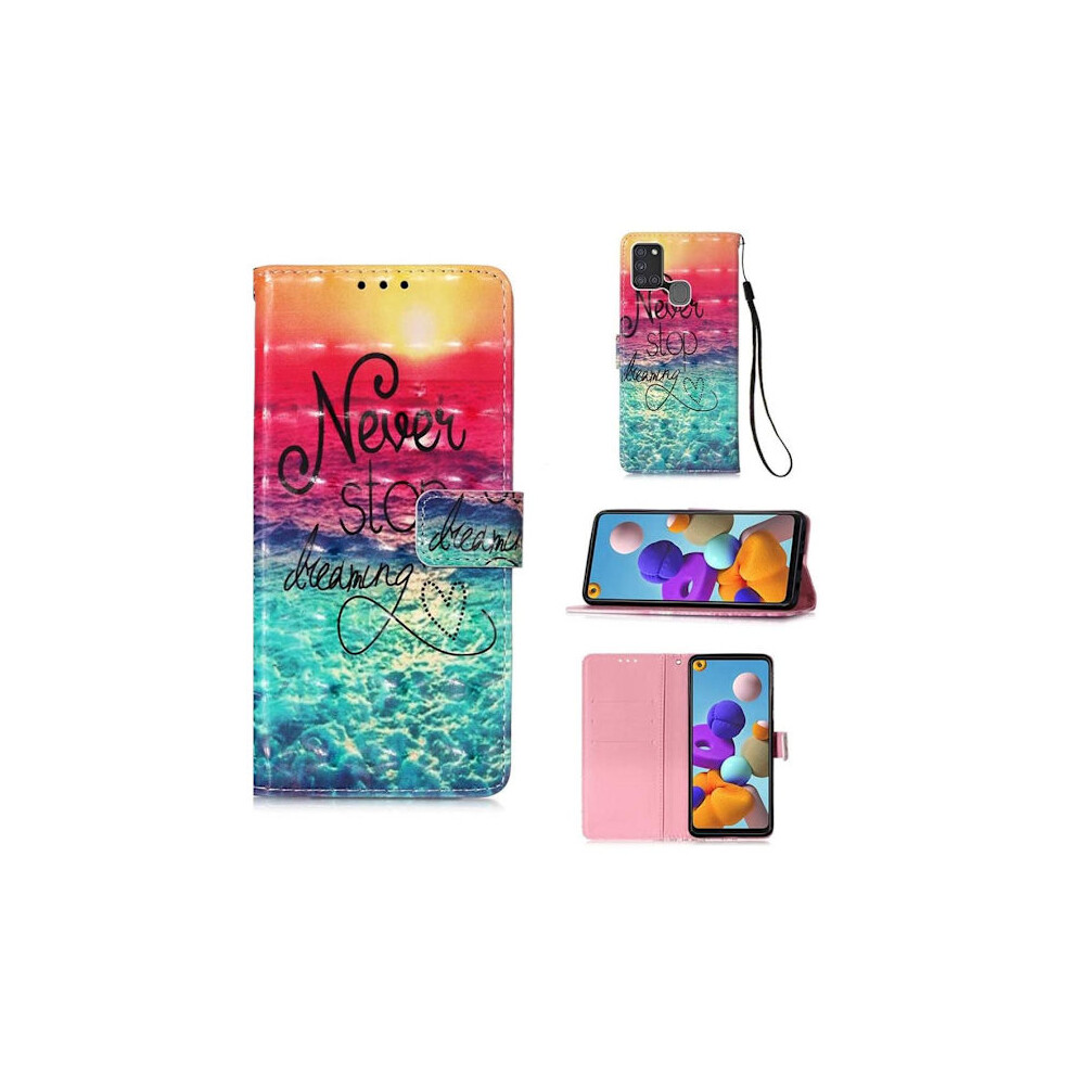 Wallet Case Compatible With Samsung Galaxy A21s Â Never Stop Dreaming 9389440370555