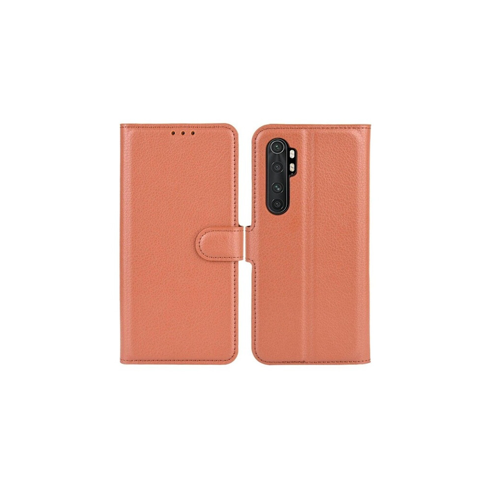 Compatible With Xiaomi Mi Note 10 Lite Wallet Case With Stand - Brown 9389440370708