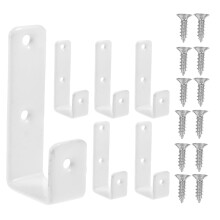 6 Pcs Rubber Coated Hook Ladder Accessories for Frame Screw White Iron