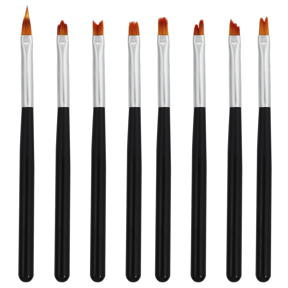 8pcs Nail Art Brush Nail Painting Brush Set Poly DIY Drawing Pen