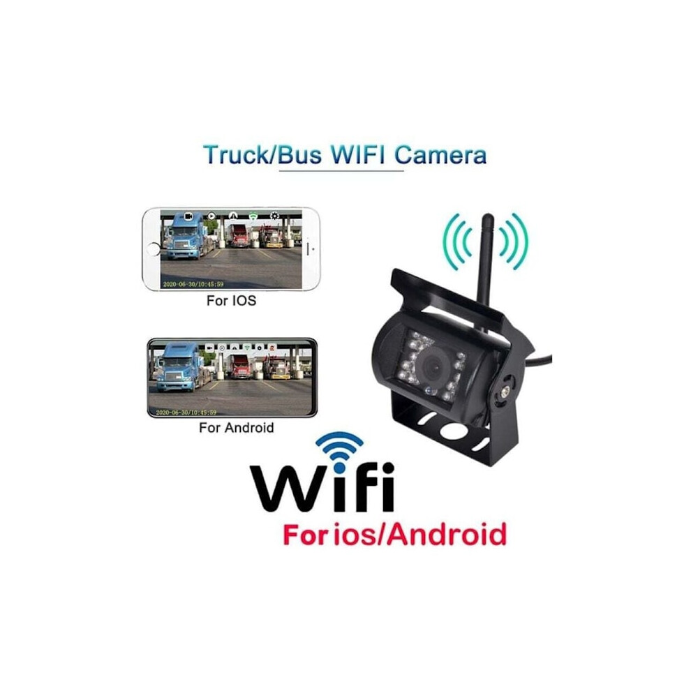 Wifi Hd Wireless Rear View Camera For Truck, 12V-24V, 170 Wide Angle, 50M Range, Night Vision, Waterproof Ip67 9389440465268