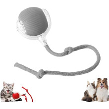 Rolling Ball, Dog Chew Ball, Interactive Dog Smart Ball Toy, Interactive Cat Toy, 360 Smart Automatic Gray