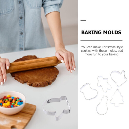 5pcs DIY Biscuit Mold Christmas Cookie Baking Mold Candy Chocolate Baking Mold 1