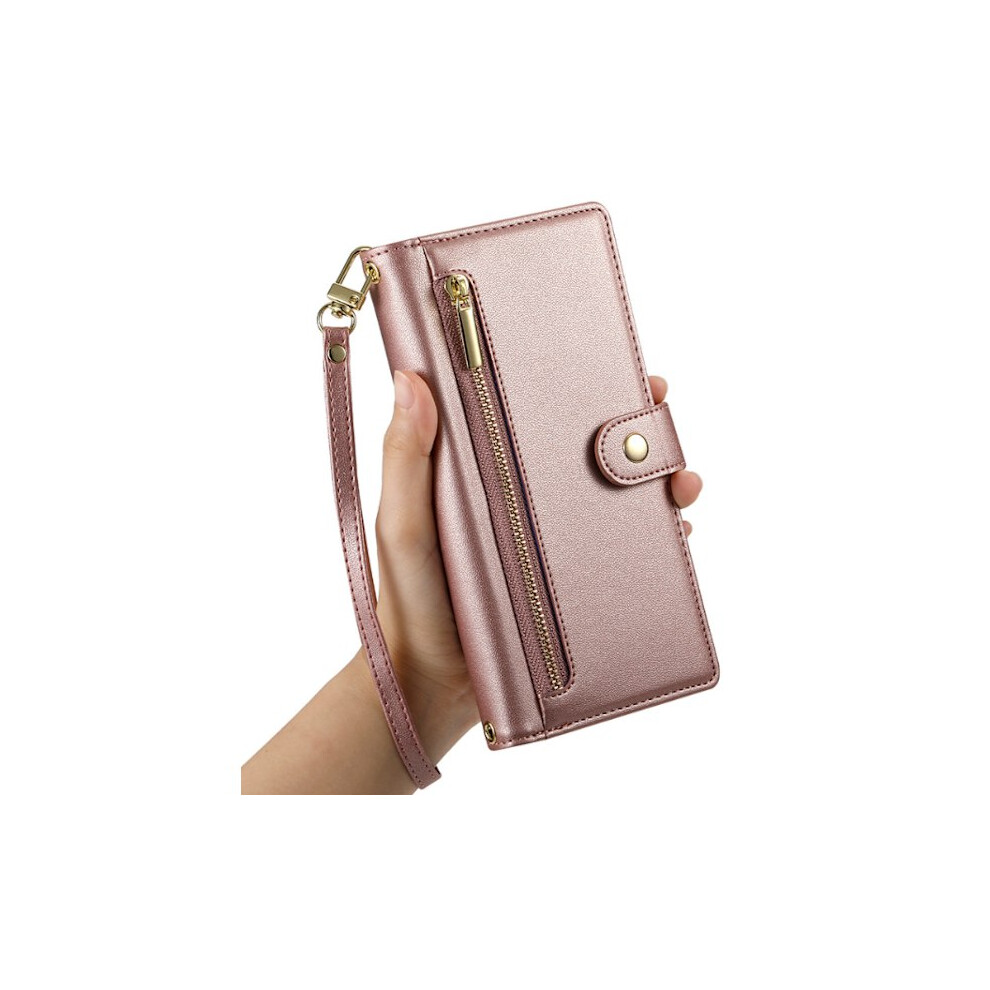 Mobile Wallet Compatible With Iphone 16 Series, Holds Phone & Cards, Protects Card Magnetism, Portable Design. Pink 9389440466623