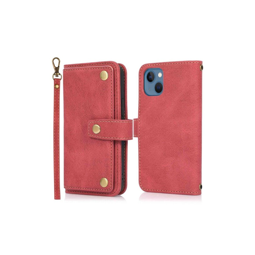 Compatible With Iphone 14 Wallet Case Flip - Red 9389440467026