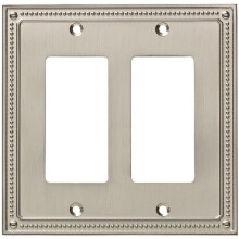 Franklin Brass W35065-C Classic Beaded Double Rocker / Gfi Outlet Wall Plate - Nickel