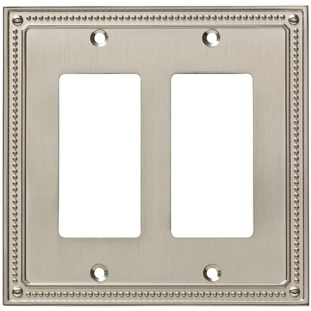 Franklin Brass W35065-C Classic Beaded Double Rocker / Gfi Outlet Wall Plate - Nickel 9389440467583