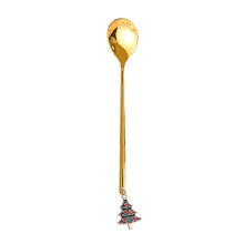 DagobertNiko Home Christmas Decoions Metal Coffee Fork Stirring Spoon Christmas Table Decoions New Year