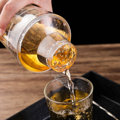 2pcs Plastic Cocktail Shaker, Shake Cup with Scale Shake Kettle PC Plastic Beginner Bartender Kit Barware for Mixing Drink 1