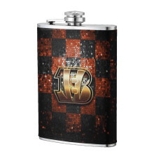 Bengals Flagon Hip Flask 8oz, Food-Grade Stainless Steel & Leather, Portable for Men, Compatible with Outdoor Sports, Camping, Weddings
