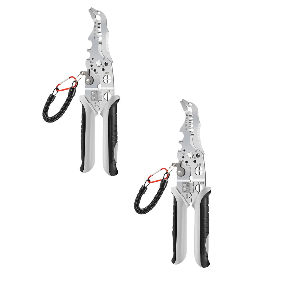 2024 New Upgrade Multifunctional Wire Stripper Crimper Cutter Pliers Wire Stripping Tool With Elbow Electrician Pliers Tools *2Pcs 9389440511675