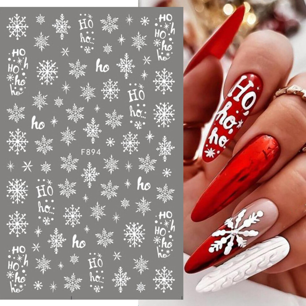 Christmas Snowflake Nail Art Stickers Set with Festive Designs, SelfAdhesive, 4 Sheets