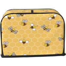 2 Slice Toaster Cover Cute Bees Yellow Beehive Small Kitchen Appliance Dust-Proof Covers With Loop Bread Maker Cover