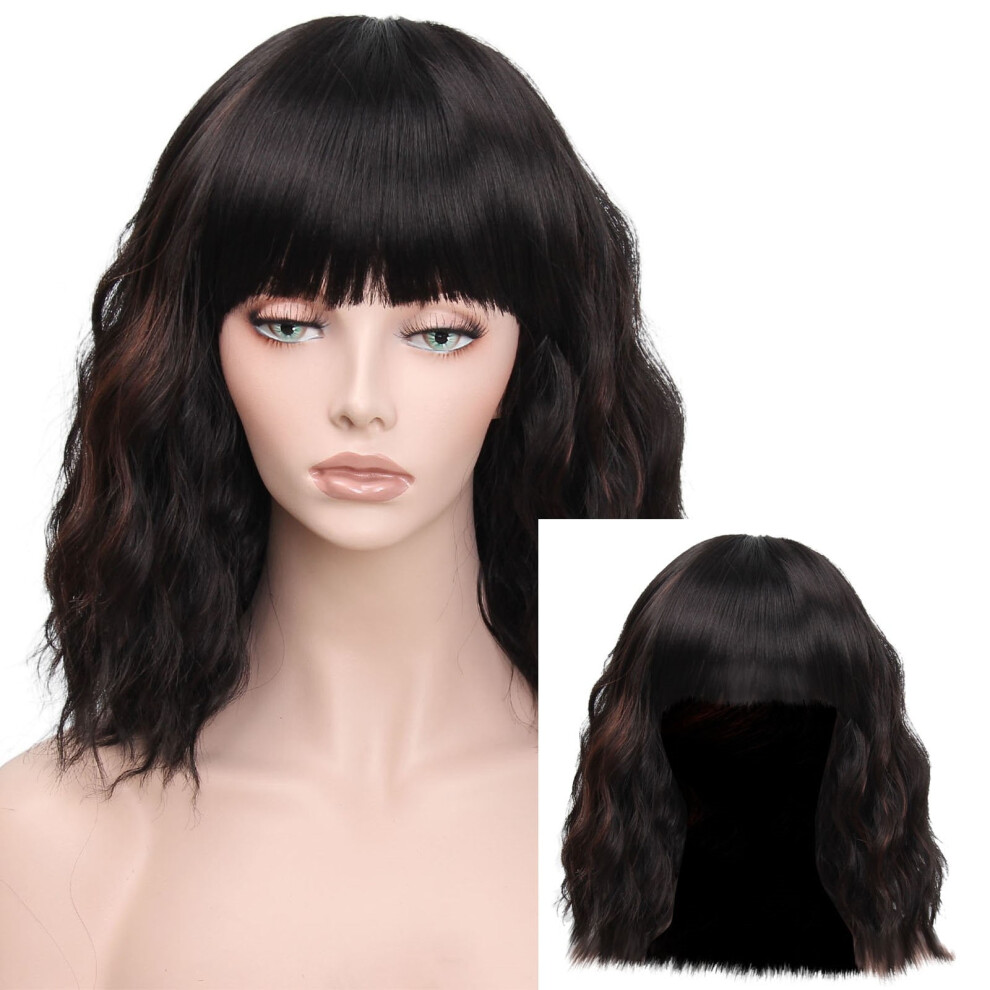 Hair Wigs For Women Bob Wig with Short Wavy Hair for Women Bob Heat Colored Wigs Lace Front Wigs Human Hair