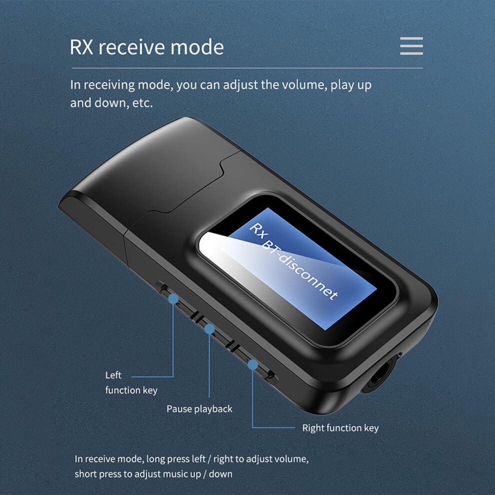 Kiplyki Wholesale Bluetooth 5.0 Transmitter Receiver 2 In 1 Wireless Audio 3.5Mm Usb Aux Adapter 9389440635715