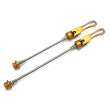 Bike Hub Quick Release Lever Aluminum Alloy Wheel Quick Release Axle Skewer gold