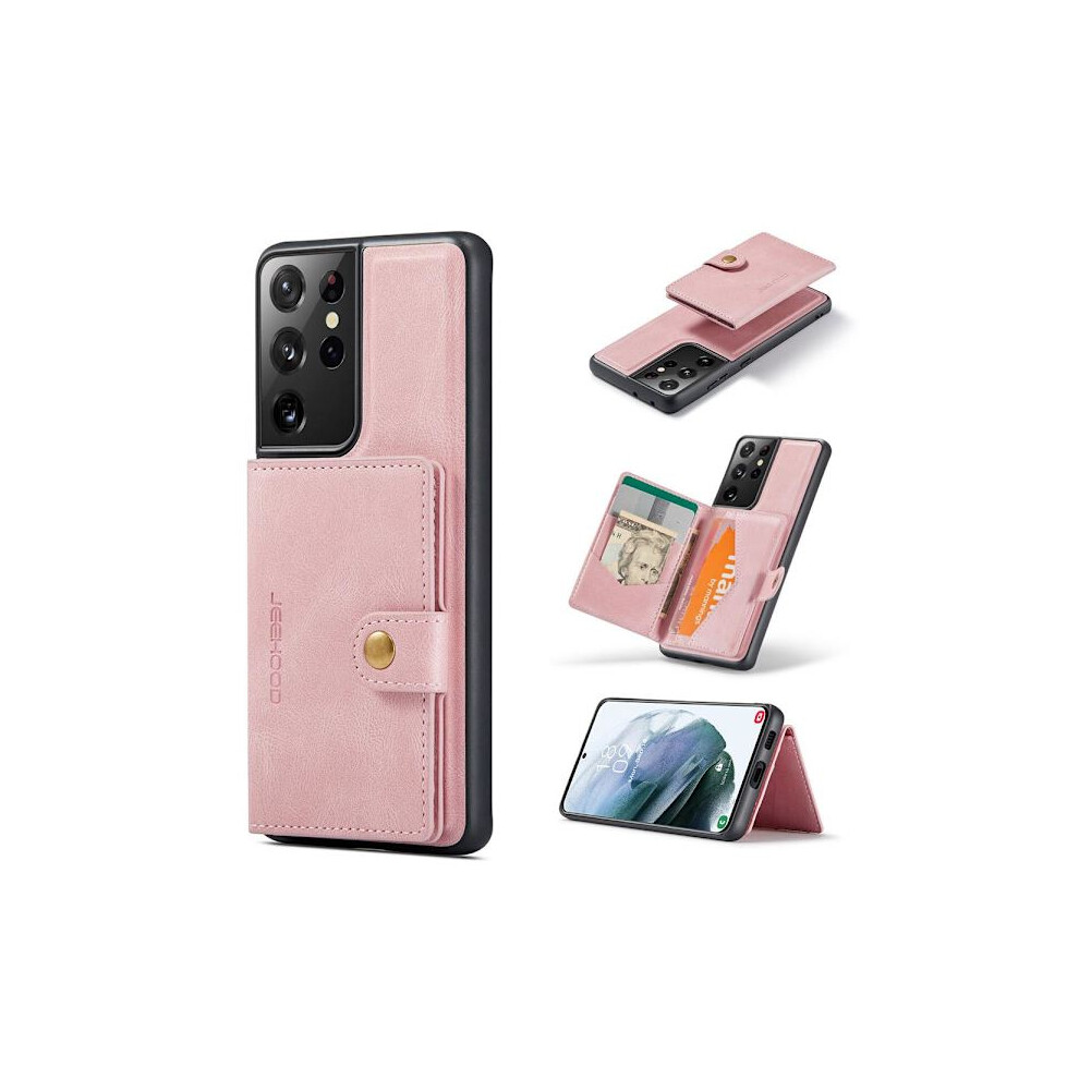 Compatible With Samsung Galaxy S21 Ultra - Well-Thought-Out Case With Card Holder Rose Gold 9389440636682