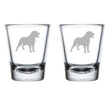 Set of 2 Shot Glasses 1.75oz Shot Glass Rottweiler