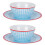 Stylish Outdoor Dining Collection, Melamine Dinnerware Set with Pale Blue Grid Pattern 5