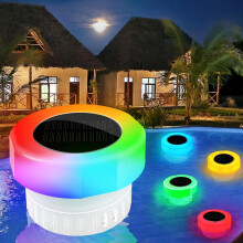 Pool Chlorine Floater with Solar Light, Adjustable Dispenser for 1" & 3" Tabs, compatible with standard pool systems