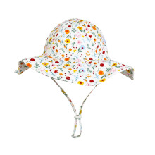 LNMQLPDBS Toddler Summer Beach Hat, Pattern Print Sun Protection Bucket Hat with Chin Strap for Baby Boys & Girls, Wide Brim Floppy Cap for Swimming