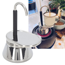 Stovetop Espresso Maker Stainless Steel Moka Pot for Camping and Home Brewing, Single Spout