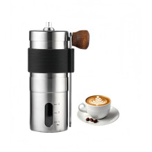 Manual Coffee Grinder Stainless Steel Ceramic Burr Adjustable Coarseness for Travel Home Black