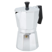 6 Cups Aluminum Moka Pot Italian Stovetop Coffee Maker with Elegant Octagonal Design for Home