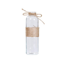 Clear Glass Flower Vase with Elegant Rope Accent for Home Wedding Table Centerpiece