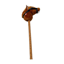 Plush Stick Horse with Realistic Sounds, Soft Kids Riding Hobby Horse Toy for Pretend Play, Brown