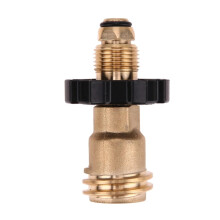 Propane Bottle Adapter with Valve for Outdoor Camping BBQ Picnic Refill Brass 5PCS