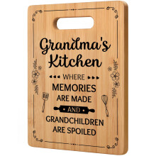 Grandma Gifts Bamboo Cutting Board with Touching Quote Design from Grandchildren 13.2x9.3 in