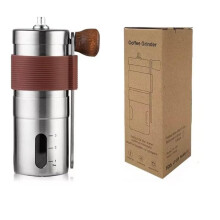 Manual Coffee Grinder with Adjustable Grind Settings, Stainless Steel Hand Coffee Mill, 12.5cm Compact Travel Size