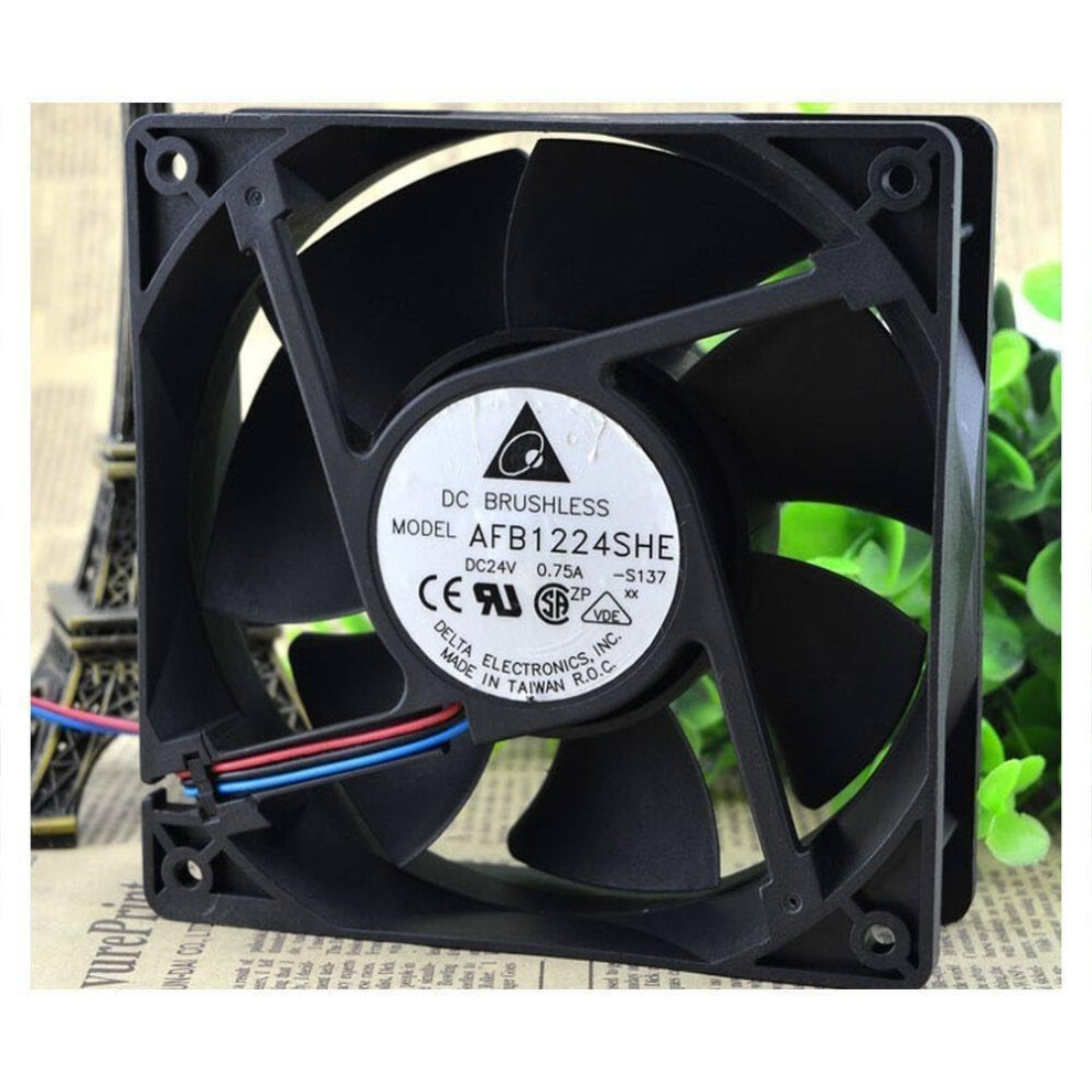 Afb1224she 12038 24V Industrial Axial Cooling Fan Airflow Speed Durable Motor 9174973097877