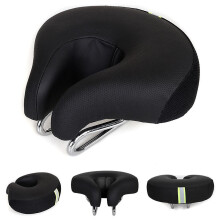 (Black) Bicycle Saddle No Nose Mountain Bike Thickened Super Soft Cushion