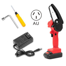 (A Battery AU Plug) Cordless Mini Electric Chain Saw, One-handed Woodworking Saw, Rechargeable