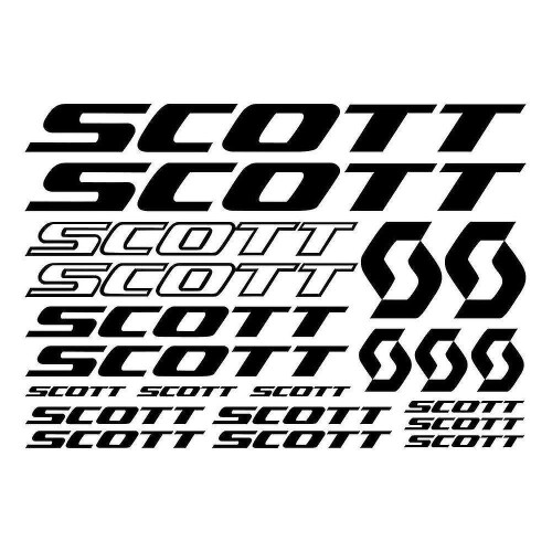 (black) Scott Bike Frame Stickers Decals Sheet